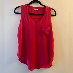 Lush Bright Pink Chiffon Top. Size M.